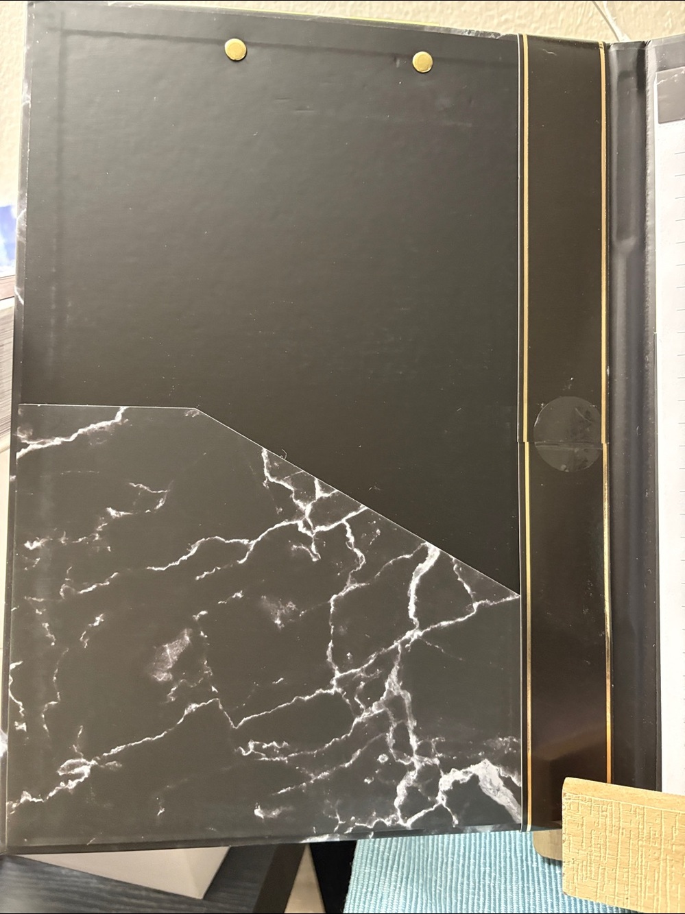 Paper Studio Black Marble Notepad Set with Gold Script - Picture 2 of 3
